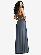 Alt View 4 Thumbnail - Silverstone Strapless Empire Waist Cutout Maxi Dress with Covered Button Detail