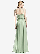 Rear View Thumbnail - Celadon Skinny Tie-Shoulder Ruffle-Trimmed Blouson Maxi Dress