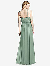 Rear View Thumbnail - Seagrass Skinny Tie-Shoulder Ruffle-Trimmed Blouson Maxi Dress