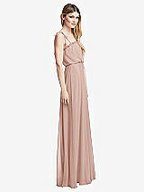 Side View Thumbnail - Toasted Sugar Skinny Tie-Shoulder Ruffle-Trimmed Blouson Maxi Dress