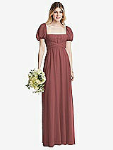Alt View 1 Thumbnail - English Rose Regency Empire Waist Puff Sleeve Chiffon Maxi Dress