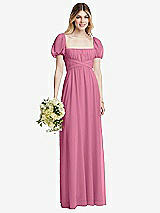 Alt View 1 Thumbnail - Orchid Pink Regency Empire Waist Puff Sleeve Chiffon Maxi Dress