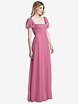 Side View Thumbnail - Orchid Pink Regency Empire Waist Puff Sleeve Chiffon Maxi Dress