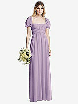 Alt View 1 Thumbnail - Pale Purple Regency Empire Waist Puff Sleeve Chiffon Maxi Dress