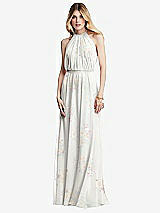 Front View Thumbnail - Spring Fling Illusion Back Halter Maxi Dress with Covered Button Detail