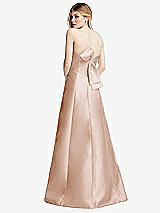Front View Thumbnail - Cameo Strapless A-line Satin Gown with Modern Bow Detail