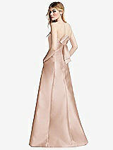 Side View Thumbnail - Cameo Strapless A-line Satin Gown with Modern Bow Detail