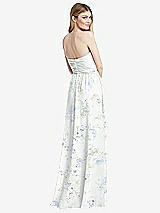 Rear View Thumbnail - Bleu Garden Shirred Bodice Strapless Chiffon Maxi Dress with Optional Straps