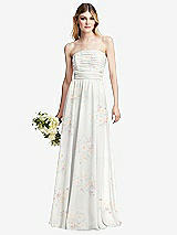 Alt View 1 Thumbnail - Spring Fling Shirred Bodice Strapless Chiffon Maxi Dress with Optional Straps