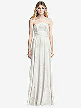 Front View Thumbnail - Spring Fling Shirred Bodice Strapless Chiffon Maxi Dress with Optional Straps