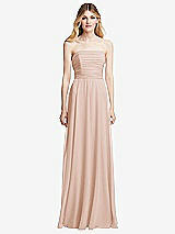 Front View Thumbnail - Cameo Shirred Bodice Strapless Chiffon Maxi Dress with Optional Straps