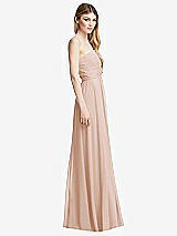 Side View Thumbnail - Cameo Shirred Bodice Strapless Chiffon Maxi Dress with Optional Straps