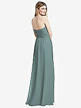 Rear View Thumbnail - Icelandic Shirred Bodice Strapless Chiffon Maxi Dress with Optional Straps