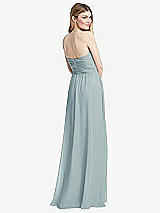 Rear View Thumbnail - Morning Sky Shirred Bodice Strapless Chiffon Maxi Dress with Optional Straps