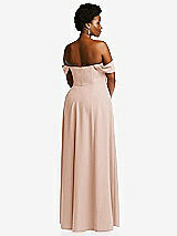 Alt View 4 Thumbnail - Cameo Off-the-Shoulder Pleated Cap Sleeve A-line Maxi Dress