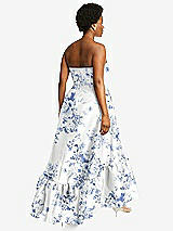 Alt View 3 Thumbnail - Cottage Rose Larkspur Strapless Floral High-Low Ruffle Hem Maxi Dress with Pockets