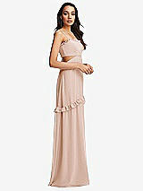 Side View Thumbnail - Cameo Ruffle-Trimmed Cutout Tie-Back Maxi Dress with Tiered Skirt