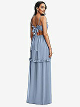 Rear View Thumbnail - Cloudy Ruffle-Trimmed Cutout Tie-Back Maxi Dress with Tiered Skirt