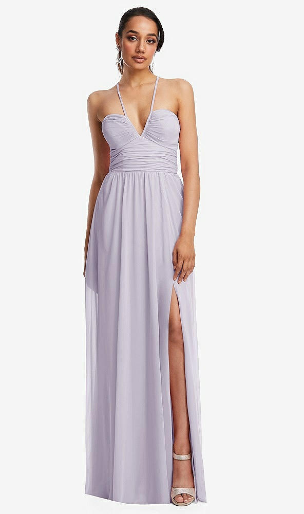 Front View - Moondance Plunging V-Neck Criss Cross Strap Back Maxi Dress