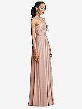 Side View Thumbnail - Toasted Sugar Plunging V-Neck Criss Cross Strap Back Maxi Dress