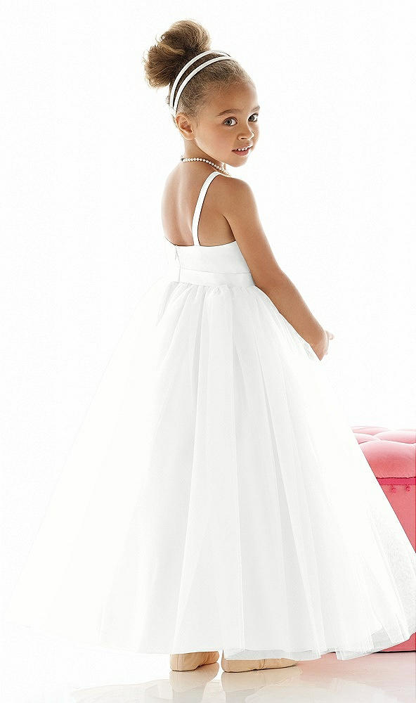Back View - White Flower Girl Dress FL4020