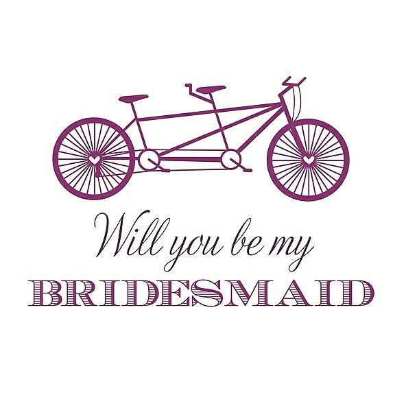Front View - Persian Plum & Aubergine Will You Be My Bridesmaid Card - Bike