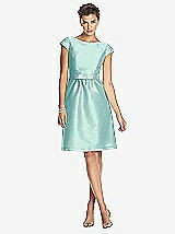 Front View Thumbnail - Seaside Alfred Sung Cap Sleeve Cocktail Dress D568 