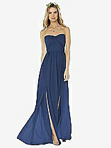 Alt View 1 Thumbnail - Sailor Strapless Draped Bodice Maxi Dress with Front Slits