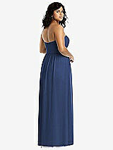 Rear View Thumbnail - Sailor Strapless Draped Bodice Maxi Dress with Front Slits