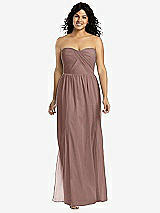 Front View Thumbnail - Sienna Strapless Draped Bodice Maxi Dress with Front Slits