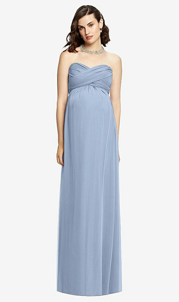 Front View - Cloudy Draped Bodice Strapless Maternity Dress