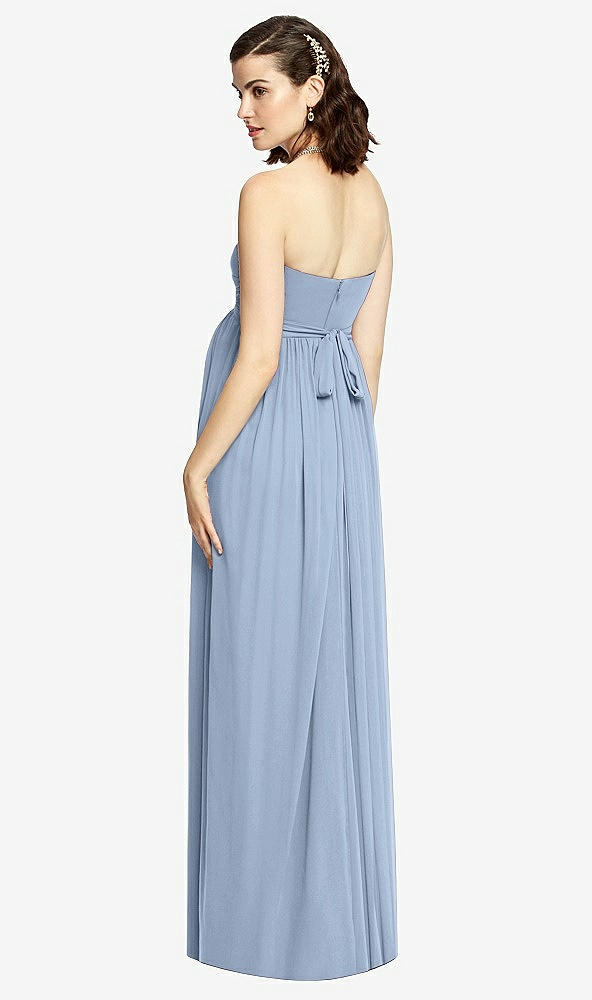 Back View - Cloudy Draped Bodice Strapless Maternity Dress