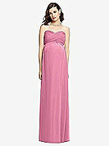Front View Thumbnail - Orchid Pink Draped Bodice Strapless Maternity Dress