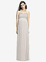 Front View Thumbnail - Oyster Draped Bodice Strapless Maternity Dress