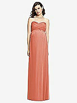 Front View Thumbnail - Terracotta Copper Draped Bodice Strapless Maternity Dress
