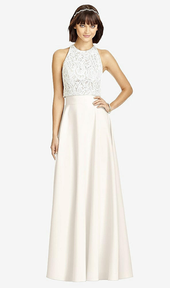 Front View - Ivory Crepe Maxi Skirt