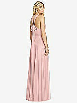 Rear View Thumbnail - Rose - PANTONE Rose Quartz Cross Strap Open-Back Halter Maxi Dress