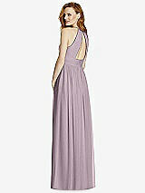 Rear View Thumbnail - Lilac Dusk Cutout Open-Back Shirred Halter Maxi Dress