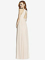 Rear View Thumbnail - French Blue Cutout Open-Back Shirred Halter Maxi Dress