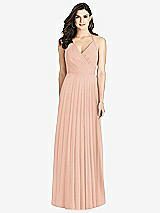 Rear View Thumbnail - Pale Peach Ruffled Strap Cutout Wrap Maxi Dress
