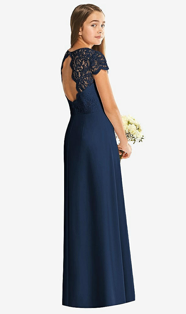 Back View - Midnight Navy Alfred Sung Junior Bridesmaid Dress JR546