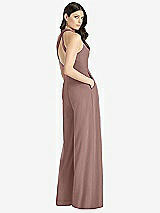 Rear View Thumbnail - Sienna V-Neck Backless Pleated Front Jumpsuit - Arielle