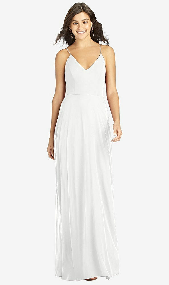 Front View - White Criss Cross Back A-Line Maxi Dress