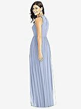 Rear View Thumbnail - Sky Blue Shirred Skirt Halter Dress with Front Slit