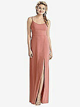 Rear View Thumbnail - Desert Rose Cowl-Back Double Strap Maxi Dress with Side Slit