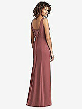 Front View Thumbnail - English Rose Sleeveless Tie Back Chiffon Trumpet Gown
