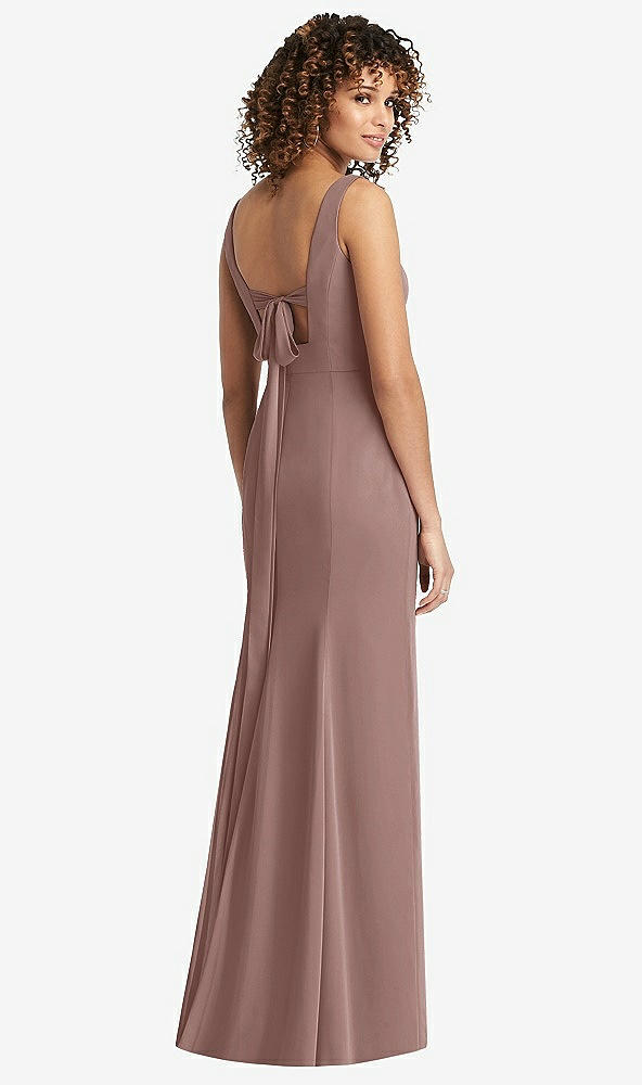 Front View - Sienna Sleeveless Tie Back Chiffon Trumpet Gown