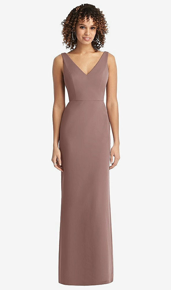 Back View - Sienna Sleeveless Tie Back Chiffon Trumpet Gown