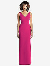 Rear View Thumbnail - Think Pink Sleeveless Tie Back Chiffon Trumpet Gown