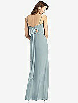 Front View Thumbnail - Morning Sky Tie-Back Cutout Trumpet Gown with Front Slit